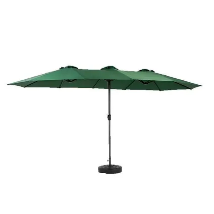 Cipacho - Grote Rechthoekige Dubbelzijdige Parasol - Donkergroen - Staal - 1 Stuk - 4,5 M