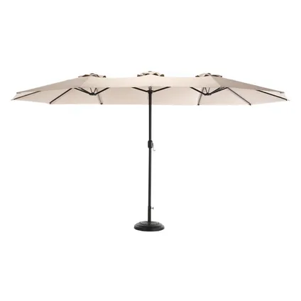 Cipacho - Grote Rechthoekige Parasol - Kaki - Staal 12 Baleinen - Zonder Voet - 1 Stuk - 4,5 M