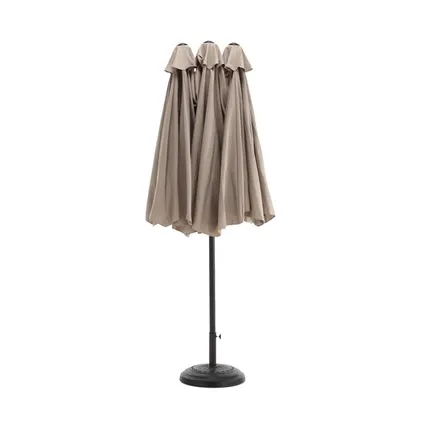 Cipacho - Grote Rechthoekige Parasol - Kaki - Staal 12 Baleinen - Zonder Voet - 1 Stuk - 4,5 M 3