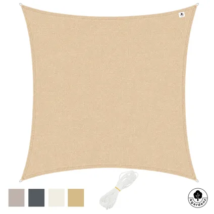 4gardenz Schaduwdoek Waterdoorlatend Vierkant 5x5 Mtr - Zand
