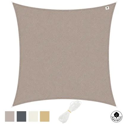 4gardenz Schaduwdoek Waterdoorlatend Vierkant 2x2 Mtr - Taupe