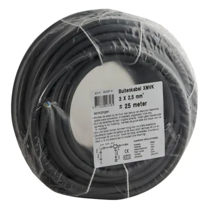 Buitenkabel Xmvk 3 X 2.5 Mm² 25 Meter - Weerbestendig 3