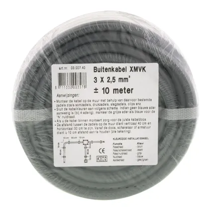 Buitenkabel Xmvk 3 X 2.5 Mm² 10 Meter - Installatiekabel 4