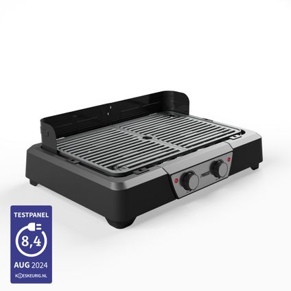 Princess 112254 Barbecue Électrique & Grill de Table - 2000W - Double Zone - 43x27 cm - Faible Fumée