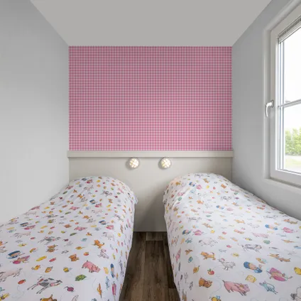 Fien En Teun Behang - Ruit - 10mx53cm - Roze 3