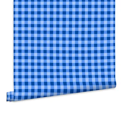 Fien En Teun Behang - Ruit - 10mx53cm - Blauw
