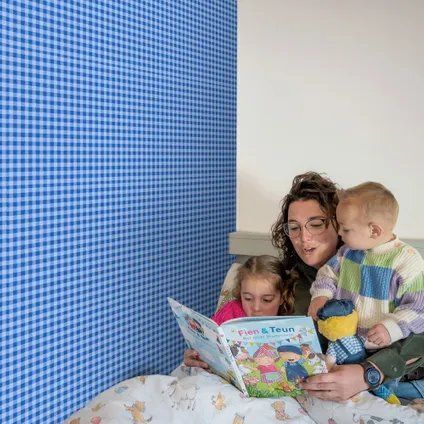 Fien En Teun Behang - Ruit - 10mx53cm - Blauw 3