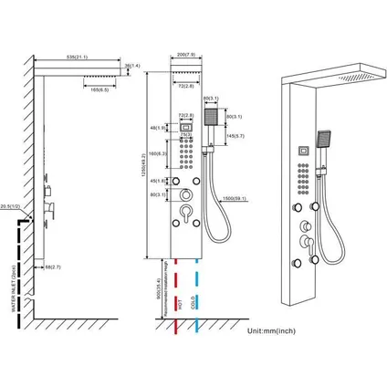 Auralum Max - Douchekolom - Ontspannende Hydromassage Met Handig Lcd-scherm 4
