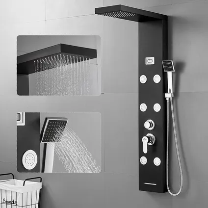 Auralum Max - Douchekolom - Hydromassagedouche Met 6 Jets En Lcd-scherm 2