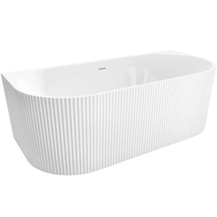Rea Halfvrijstaand Bad Veneta 170 Met Zwarte Afdekdop Wit 170x79x58cm