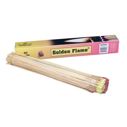 Golden Flame lucifers lang - 60 stuks