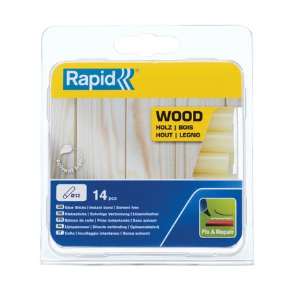 Rapid lijmsticks voor hout en houtproducten Ø12cm 14st
