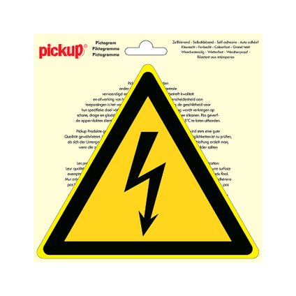 Pickup sticker Gevaarlijke elektrische spanning 20x20cm