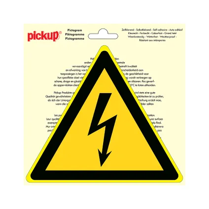 Pictogramme Pickup Danger tension électrique 20x20cm