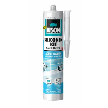 Bison Mastic silicone Baignoires acryliques Blanc cartouche 300 ml