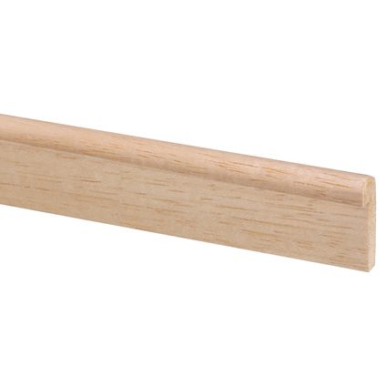Hockeystick lijst hardhout wit (1027) 9 x 27 mm 240 cm