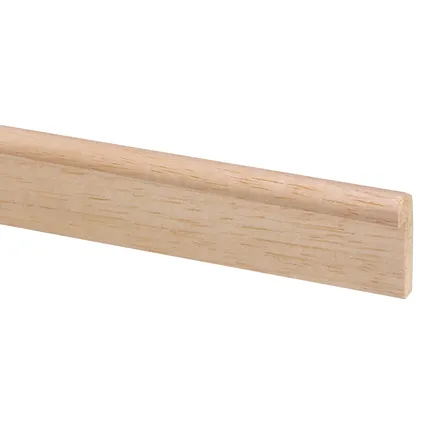 Hockeystick lijst hardhout wit (1027) 9 x 27 mm 240 cm