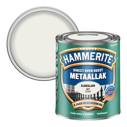 Hammerite metaallak zijdeglans wit 750ml