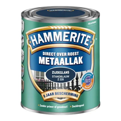 Hammerite metaallak standblauw Z228 zijdeglans 750ml 2