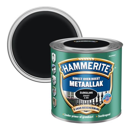 Hammerite metaallak zijdeglans zwart 250ml