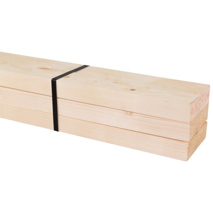 Geschaafd hout - witte Noorse den - 4,4x2,7cm lengte 270cm - 6 stuks