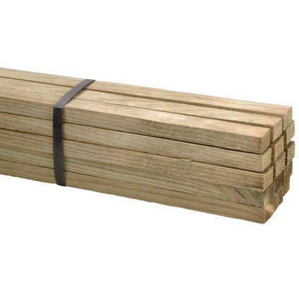 Ruw hout - geimpregneerd - 1,9x3,2cm - lengte 300cm -15 stuks