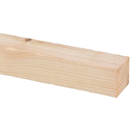 Ruw hout - onbehandeld - 4,6x4,6cm - lengte 210cm