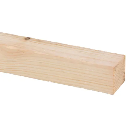 Ruw hout - onbehandeld - 4,6x4,6cm - lengte 300cm