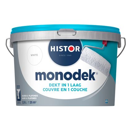 Histor latex Monodek mat wit 2,5L