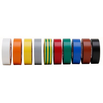Isolatietape 15mmx10m multicolor 10st.