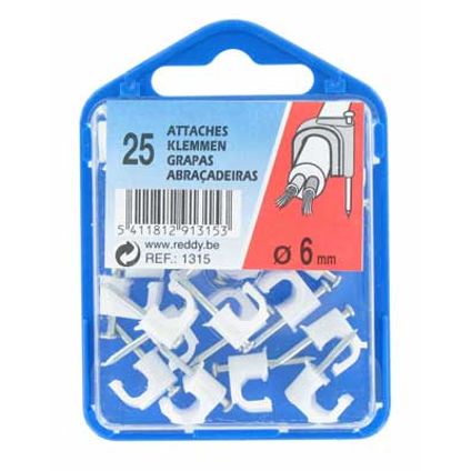 Reddy clips 6mm wit 25st.
