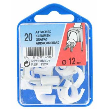 Reddy clips 12mm wit 20st.