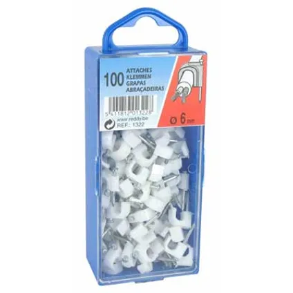 Reddy clips 6mm wit 100st.