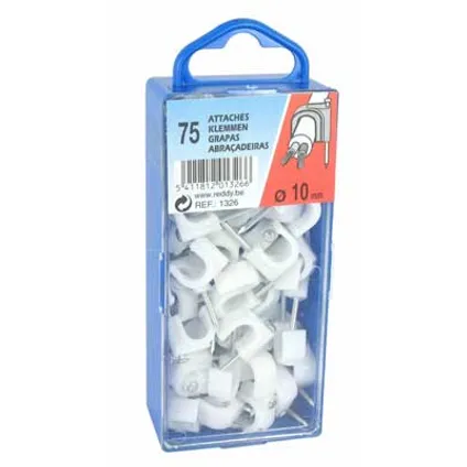 Reddy clips 10mm wit 75st.