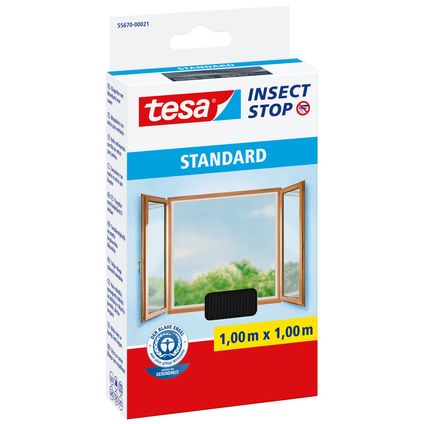 Moustiquaire pour fenêtre Tesa Insect Stop Standard noir 1x1m