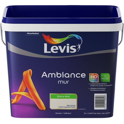 Peinture murale Levis Ambiance Mur coquille d'oeuf extra mat 5L