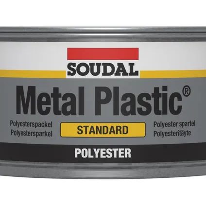 Soudal polyester plamuur Metal Plastic grijs 500g