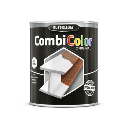 Rust-Oleum verf 'Combi Color' hoogglans wit aluminium 250ml