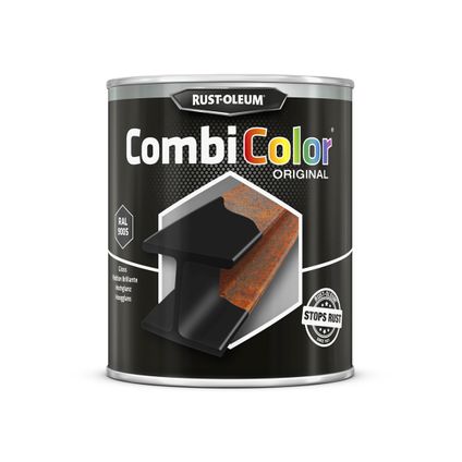 Rust-Oleum verf 'Combi Color' hoogglans zwart 750ml