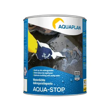Pâte étanche réparation toitures Aquaplan Aqua-Stop noir 1kg