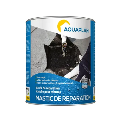 Mastic de réparation étanche toiture Aquaplan noir 1kg 2