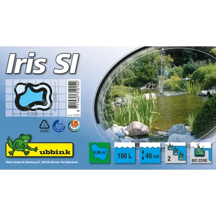 Ubbink voorgevormde vijver Iris SI 150L HDPE 120x90x40cm 5