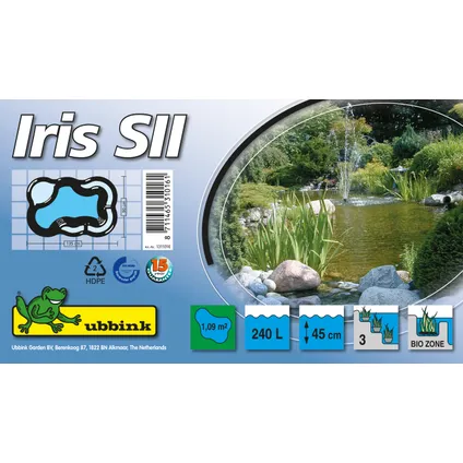 Ubbink voorgevormde vijver Iris SII 240L HDPE 45x135x90cm 3