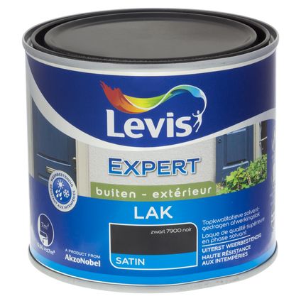 Levis lak Expert houtlak buiten zwart satin 500ml
