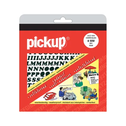 supermarkt Onenigheid snor Pickup boekje zelfklevende cijfers + letters Cooper 8mm zwart