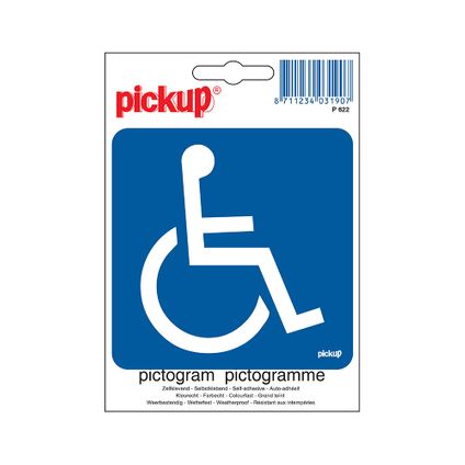 Pictogramme Pickup Accessible aux fauteuils roulants 10x10cm