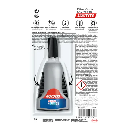 Colle liquide Loctite Super-Glue3 Control 3gr 3