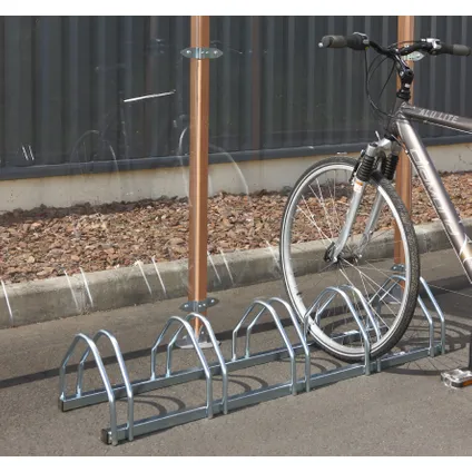 Mottez fietsenrek voor 5 fietsen face-to-face metaal grijs Ø30mm 2