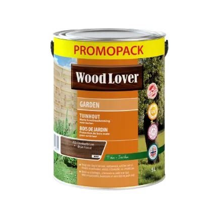 Wood Lover houtbescherming buiten 'Garden' donkerbruin mat 5L