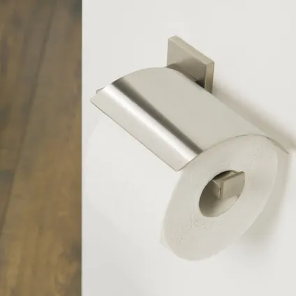 Porte-rouleau de papier toilette avec couvercle Tiger Items acier inoxydable brossé 3